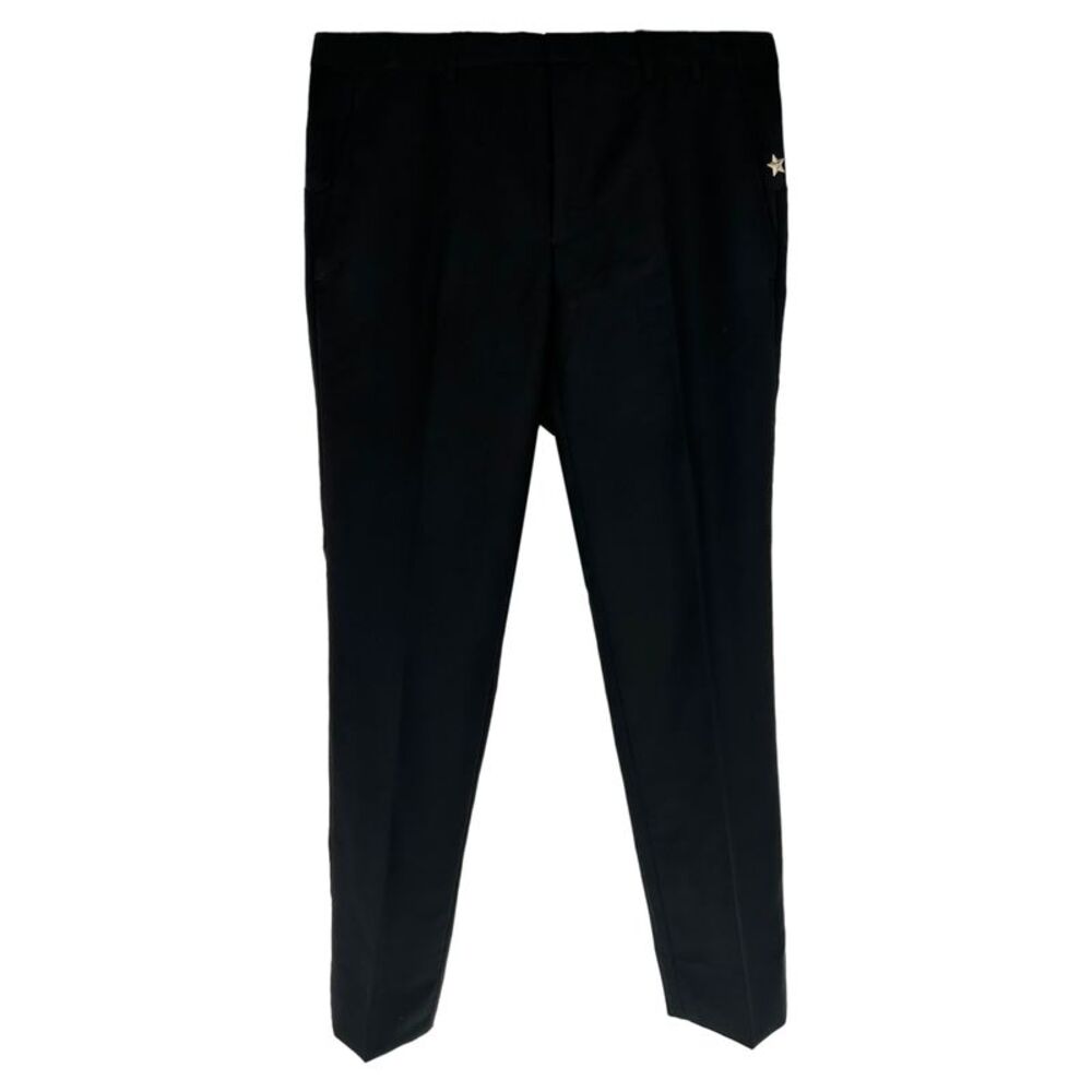 Givenchy Star Straight-Leg Trousers in Black Wool